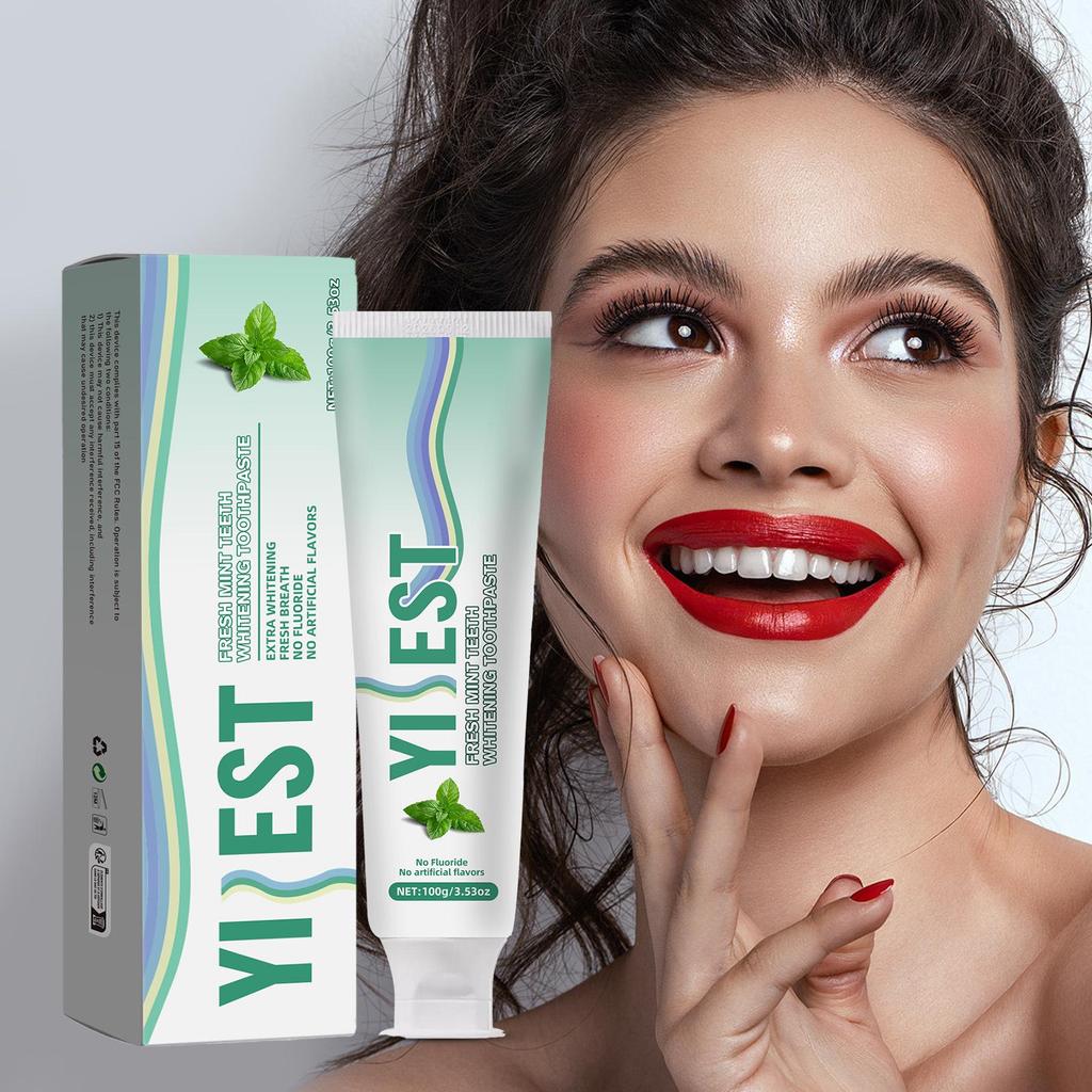 YILEST Mint Nano-Hydroxyapatite Toothpaste - 100g: Fresh Breath, Stain Removal & Whitening.