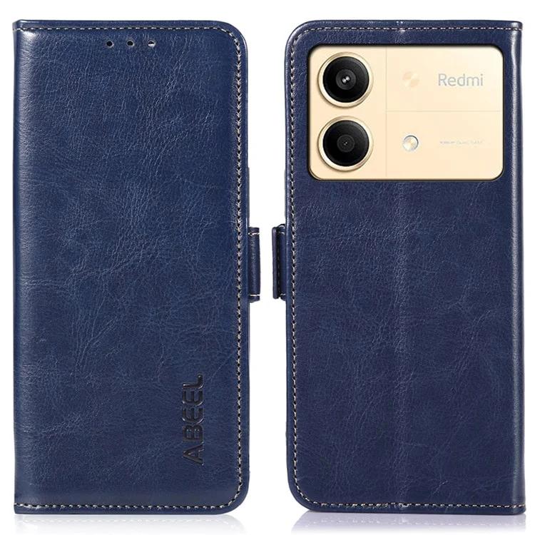 

Для Xiaomi Redmi Note 13R Pro 5G кожаный чехол-бумажник с текстурой Crazy Horse