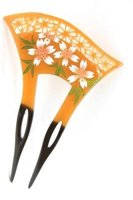 Miaomyao Trommelstock Japanisches Haar Kirschblütenhaar-Accessoire [Miaomyao] Haarnadel, Typ, Kleid, Tomesode, Schmuckstück, Blume, Blüte, Kamm, Schildpatt,