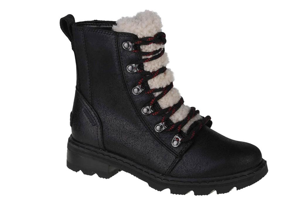 Sorel Lennox Lace Cozy WP Boot, Womens Black Winter Boots