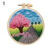 DIY Crafts Needle Thread Ornament Needle Punch Cross Stitch Kit Embroidery Hoop Flower Embroidery