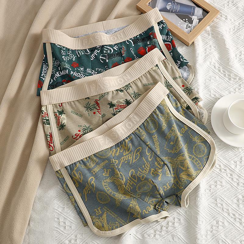 1/2/3 PCS Fashion  Men's Underwear Printed Sexy U Bulge Pouch Mens Boxers Seamless Breathable Comfortable Mid Waist Underwear for Men