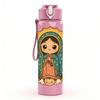 1PC Our Lady Guadalupe Icon Print 750ml Color Plastic Sports Water Bottle Leakproof Flip Straw Lid Suitable for Sports Office Home Use