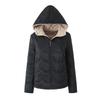 New Winter Clothing Loose and Thin Versatile Velvet Line Cotton Hooded Cotton Clothes Cotton Clothes Women's Large Size