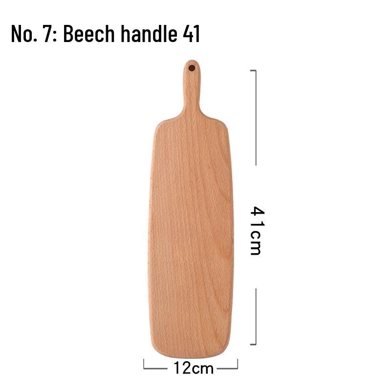 Japanese Style Beech Wood Chopping Board with Handle, Double-Sided, Hangable for Bread, Pastry Storage and Display.