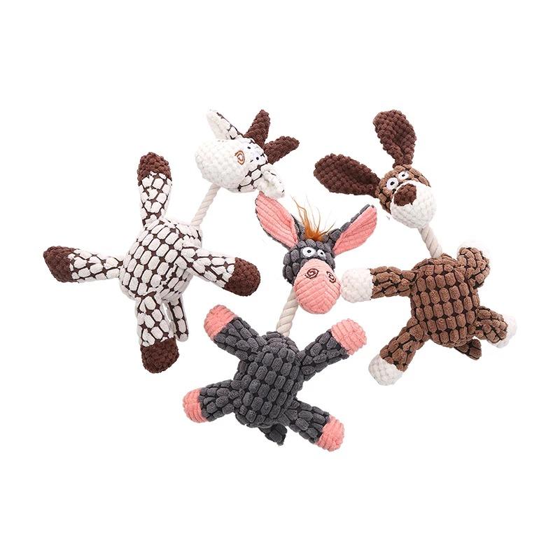 Stuffed Donkey Pet Dog Toy Bite Resistant Teeth Stuffed Toy with BB Bark