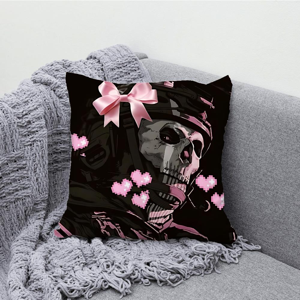 COD Call Of D-Duty Ghost Pillow Case Soft Cushion Cases for Farmhouse Sofa Decor Home Decorations and Protector Pillow Case