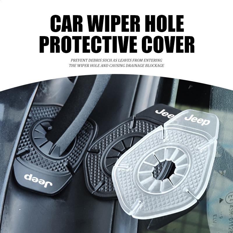 For Jeep Car Wiper Hole Protective Cover Windshield Wiper Bottom Silicone Pads Accessories Grand Cherokee Patriot Renegade AJW1