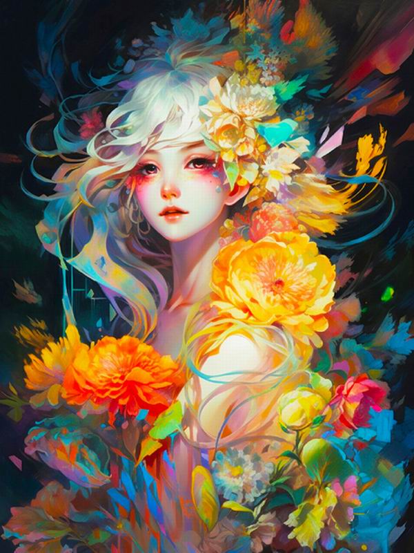 

Алмазная картина женщина цветок Diy полная квадратная круглая дрель горный хрусталь вышивка принцесса мозаика наборы крестиков девушка цветочный декор стены Round drill 30x40cm