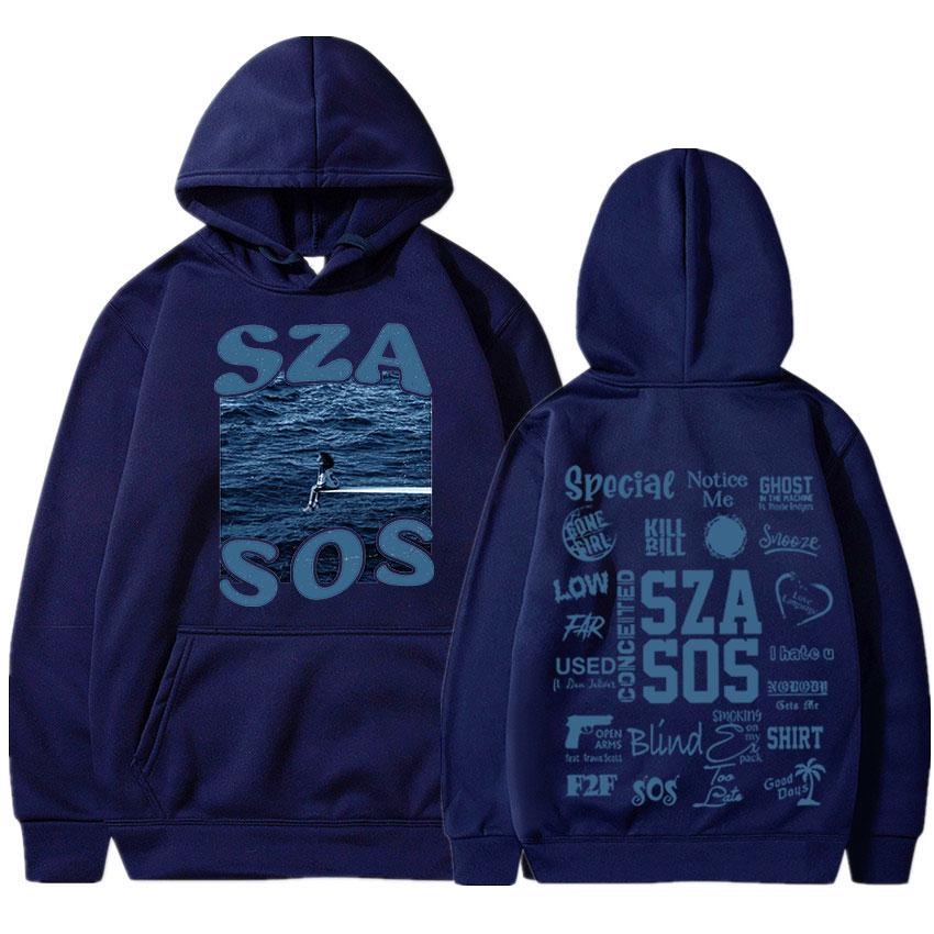 SZA Music Album SOS Graphic Hoodie Unisex Women's Vintage Oversize Hoodies Casual Loose Gothic Sweatshirt Hip Hop Streetwear Unisex