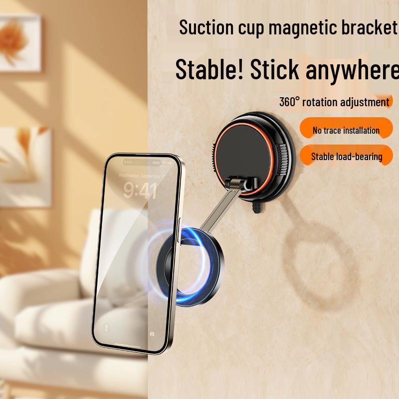 Foldable Magnetic Car Phone Mount with Strong Suction Cup – Adjustable, Easy Installation for Anywhere Attachment