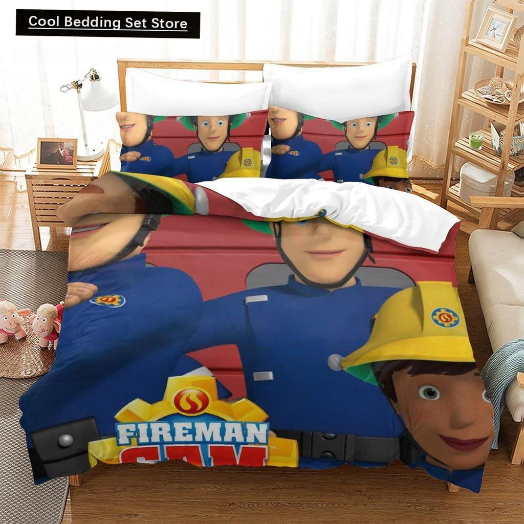 Drukowanie 3D Anime Prześcieradło Strażak Sam Zestaw Pościeli Pojedynczy Bliźniaczy Pełny Queen King Size Zestaw na Łóżko Sypialnia dla Dorosłych Dzieci Zestawy Poszewek na Kołdrę