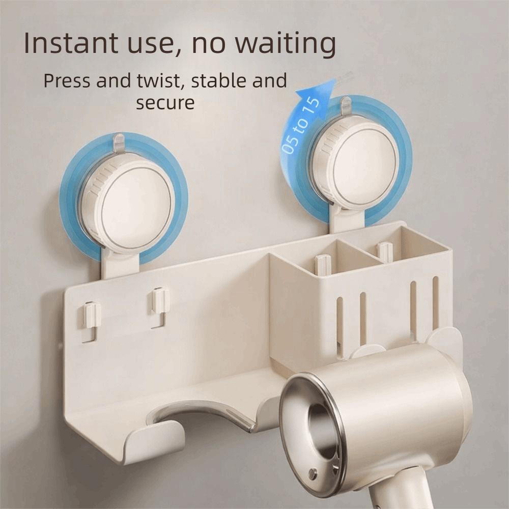 Wall Mounted Hair Dryer Storage Rack Carbon Steel Hair Straightener Holder Hair Styling Area