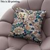 Lotus Floral Luxury Print Pillow Covers Pattern Cushion Cover Suitable for Sofa Bedroom Car Pillow Cover