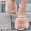 Women Fur Sandals Sexy Peep Toe Gladiator Sandals Dress Pumps Spring Summer Strange Heel Mules High Heel Wedge Shoes