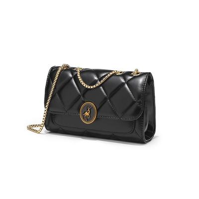 New Black Chain Rhombus Small Square Bag, High-end Single Shoulder Armpit Bag, Fashionable, Casual and Simple.