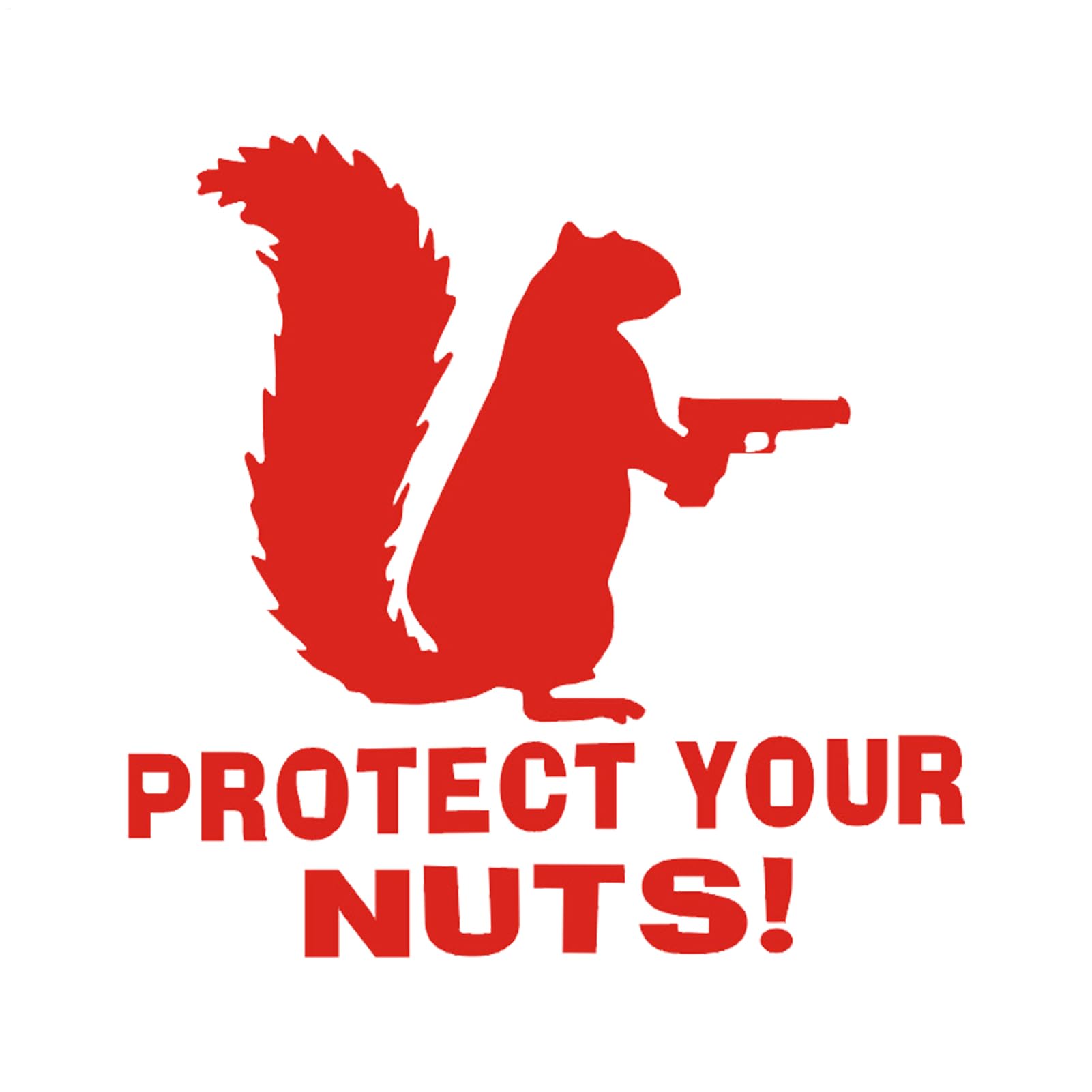 

Fonney Protect Your Nuts Squirrel Bumper Sticker, Protect Your Nuts Funny Squirrel Decal | See description червоний