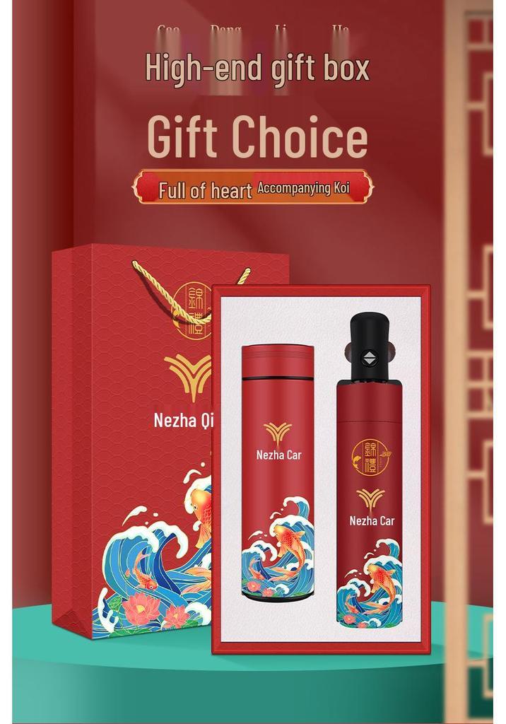 High-End Dragon Boat Festival Thermos Gift Set - Luxurious Business Souvenir for Anniversaries and Events