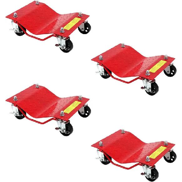 2pcs/4pcs Car Pulley Dolly 2000/2500LBS Capacity Heavy Duty Wheel Dollies for Moving Vehicles Trucks SUVs - Garage & Repair Shop