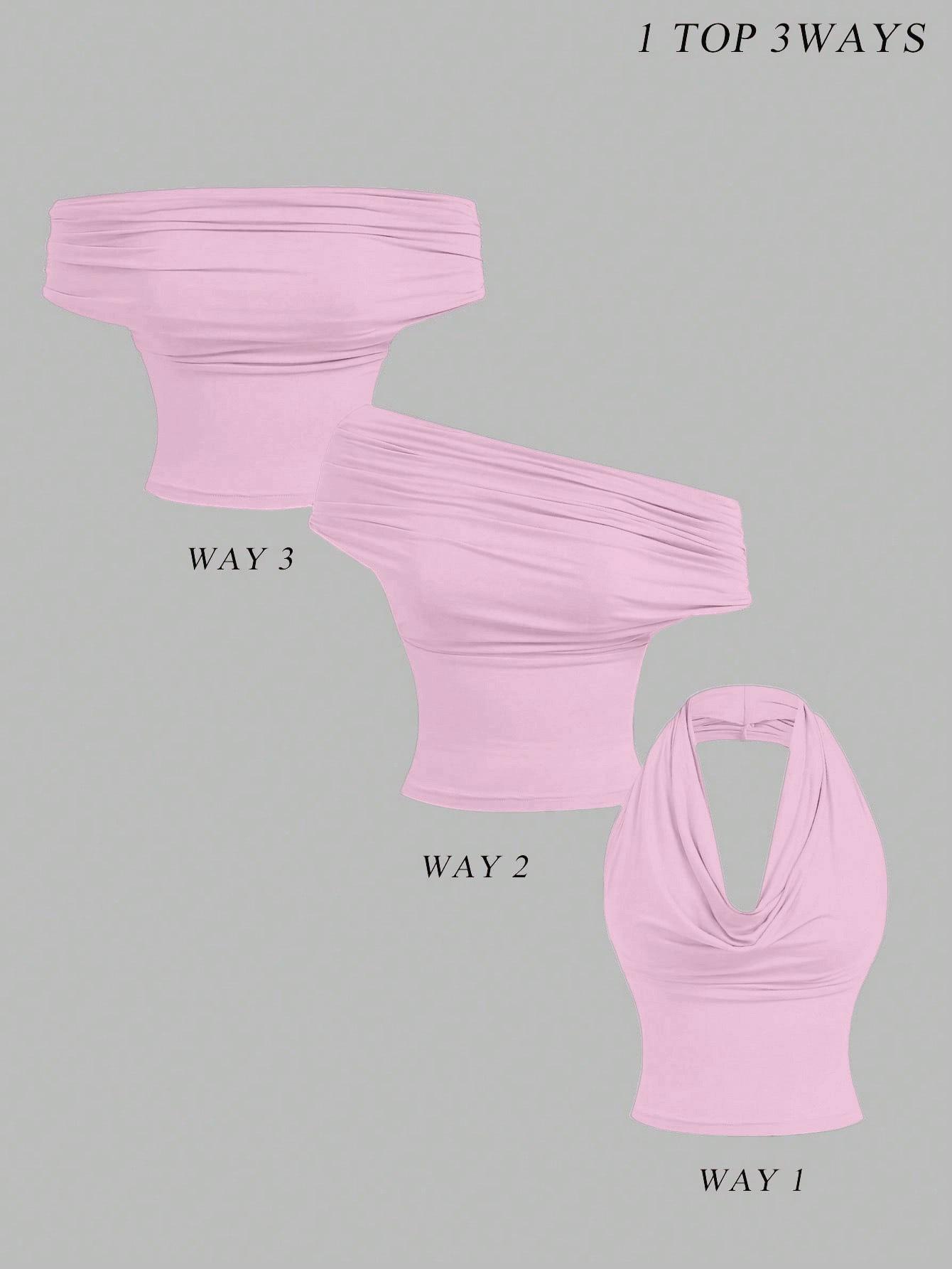 

Spring/Summer 2026 European & American Women s Fashion Halter Neck Sleeveless Top XS