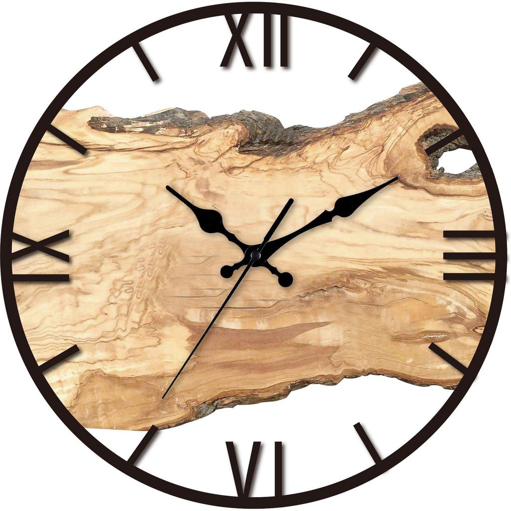 Nordic Minimalist Wood Grain Acrylic Silent Wall Clock for Living Room Decor