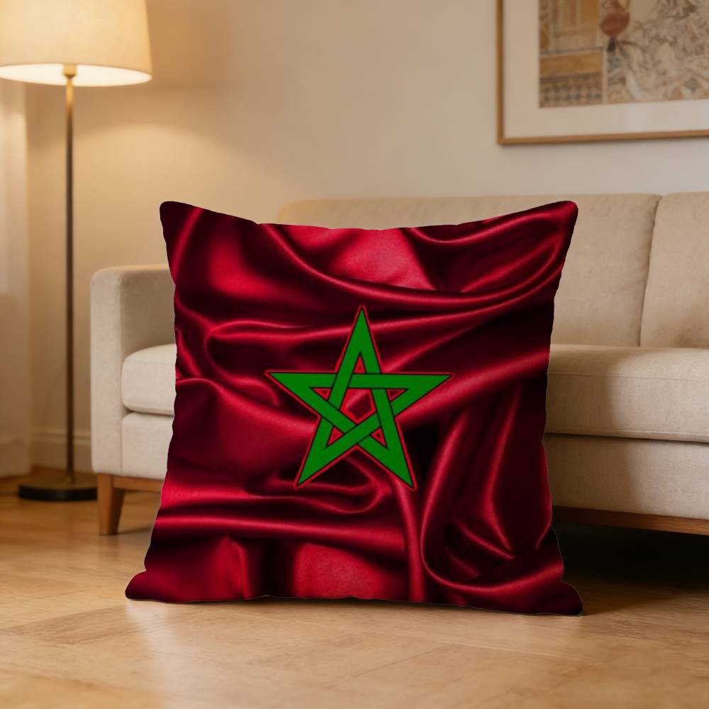 Popular MMorocco Flag Pillow Case Cushion Cover Throw Pillow Case For Car Sofa