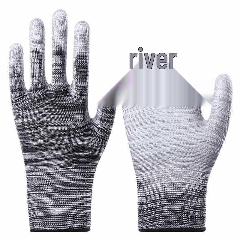 PU Antistatische Handschuhe - Atmungsaktiv, Abriebfest, Rutschfest, Getauchter Gummi, Finger- und Handflächenbeschichtet für Elektronikarbeiten