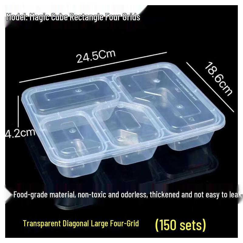 BOUSSAC Disposable PP Plastic Meal Prep & Takeout Containers