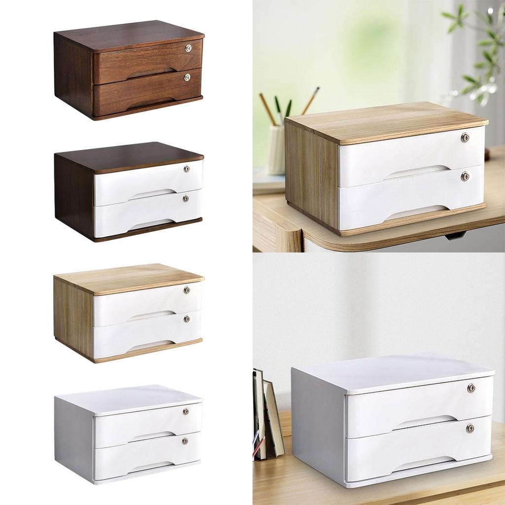 Chic Lockable Wooden Storage Box for Office