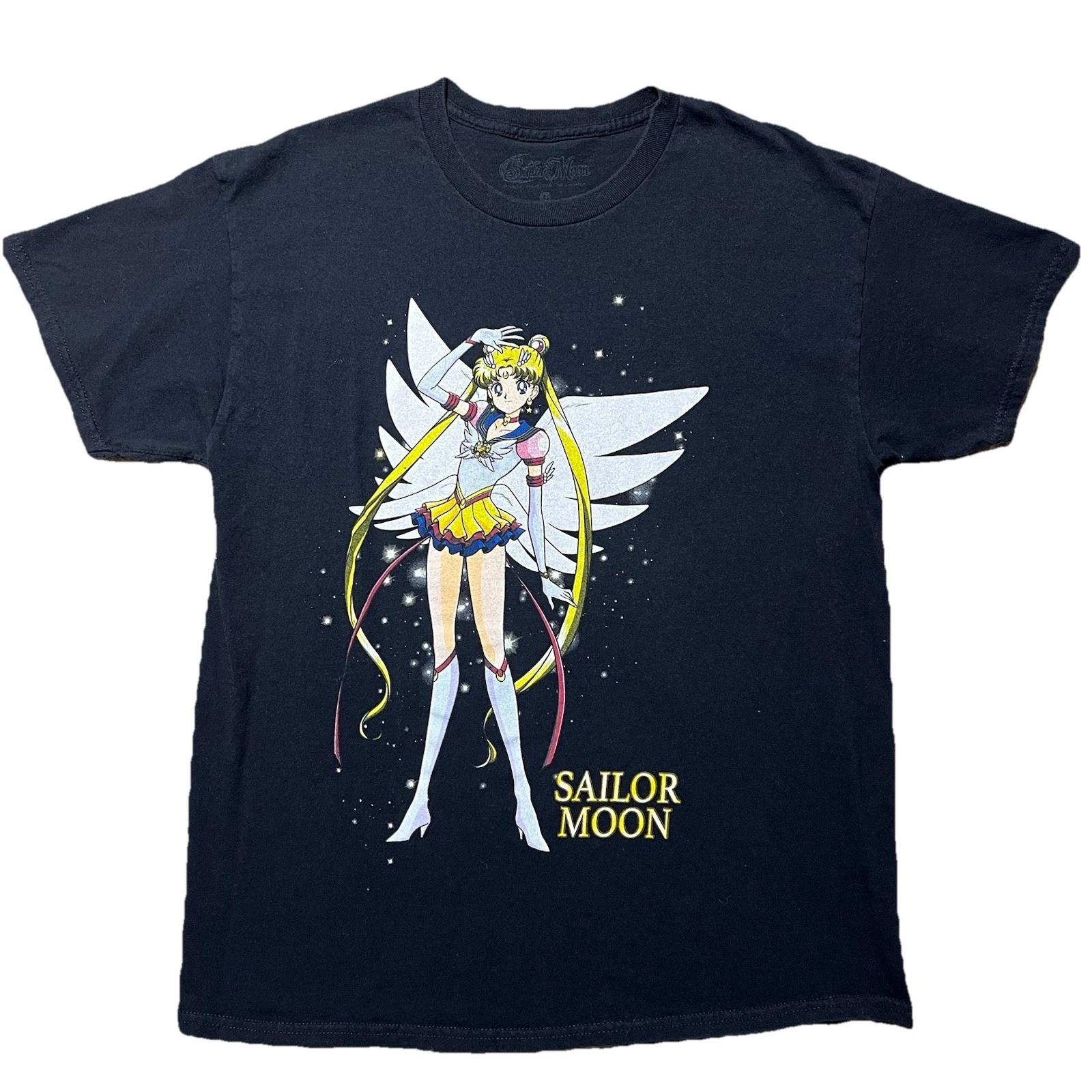 Sailor Moon Shirt Mens L Black Anime Graphic Tee Manga M