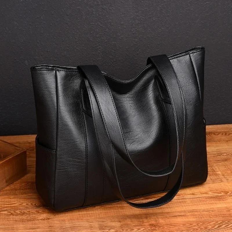 Damen-Lederhandtaschen, Damen-PU-Einkaufstasche, große Damen-Umhängetaschen