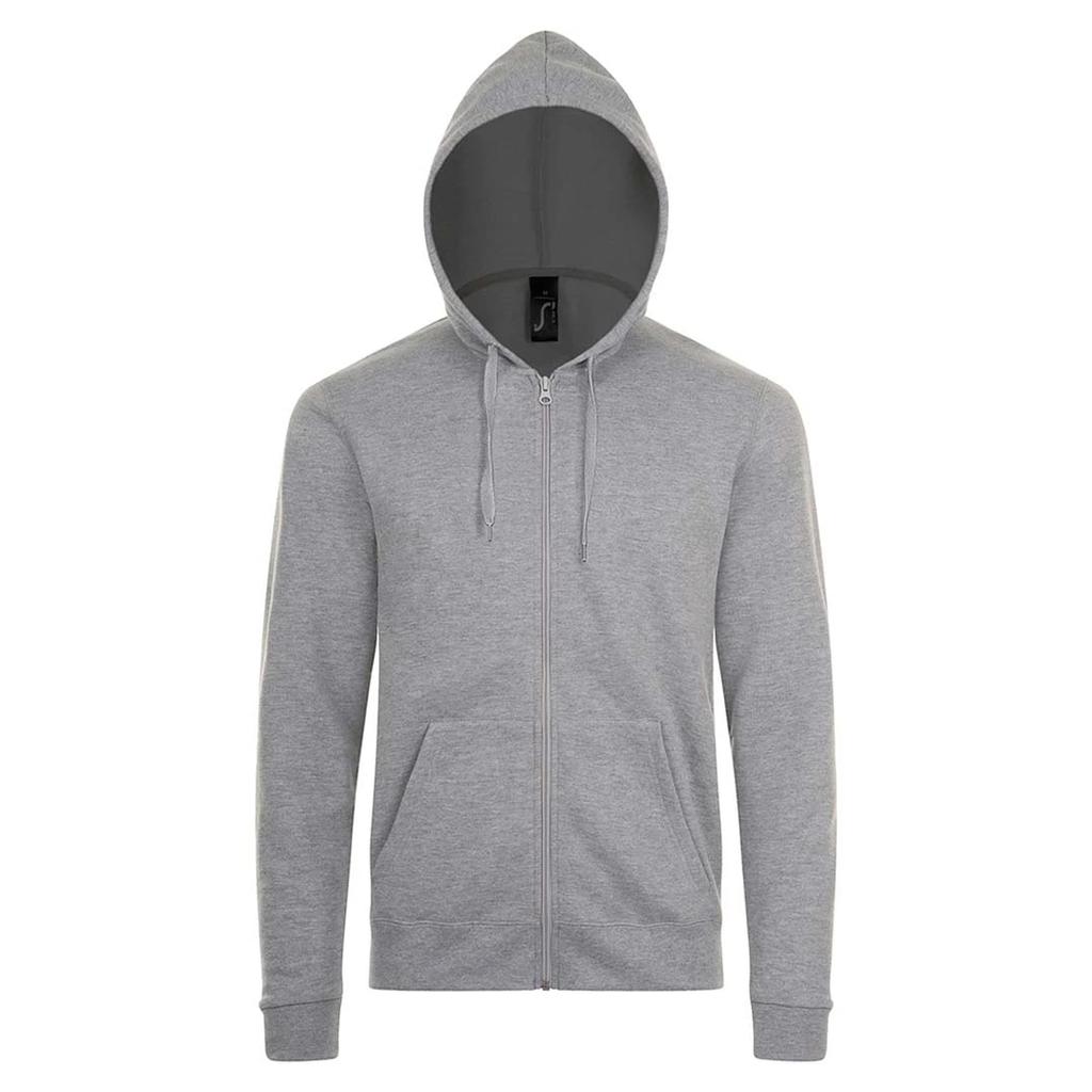 SOLS Felpa con cappuccio da uomo in tinta unita con zip Stone