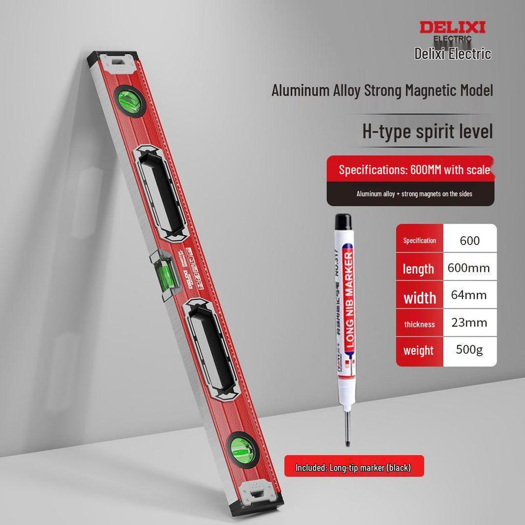 Mini poziomica magnetyczna o wysokiej precyzji, stop aluminium, krawędź prosta