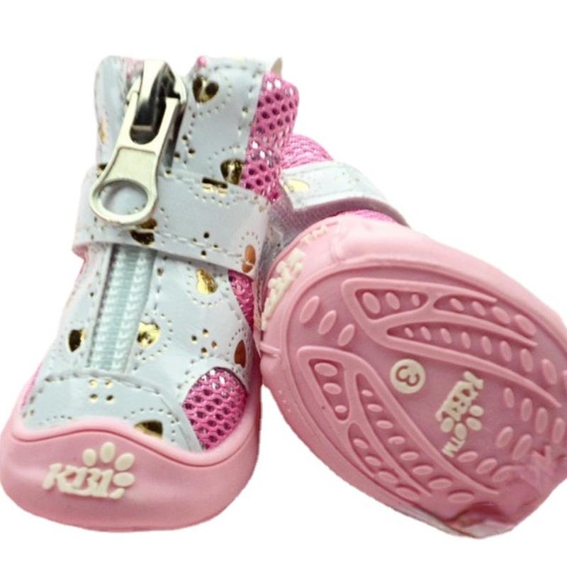 Pantofi respirabili din plasă aurie pentru animale de companie Pantofi pentru câini ursuleț de pluș pantofi pentru câini cu fund anti-alunecare pantofi pentru câini pentru câini de talie mică.