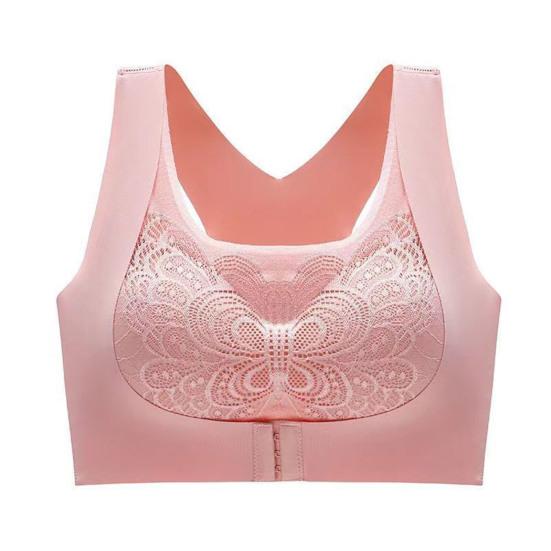 Women Traceless Bra with Chest Pad No Steel Ring Underwear Non-slip Adjustable Wide Strap Back Posture Adjustment Vest Style Bra