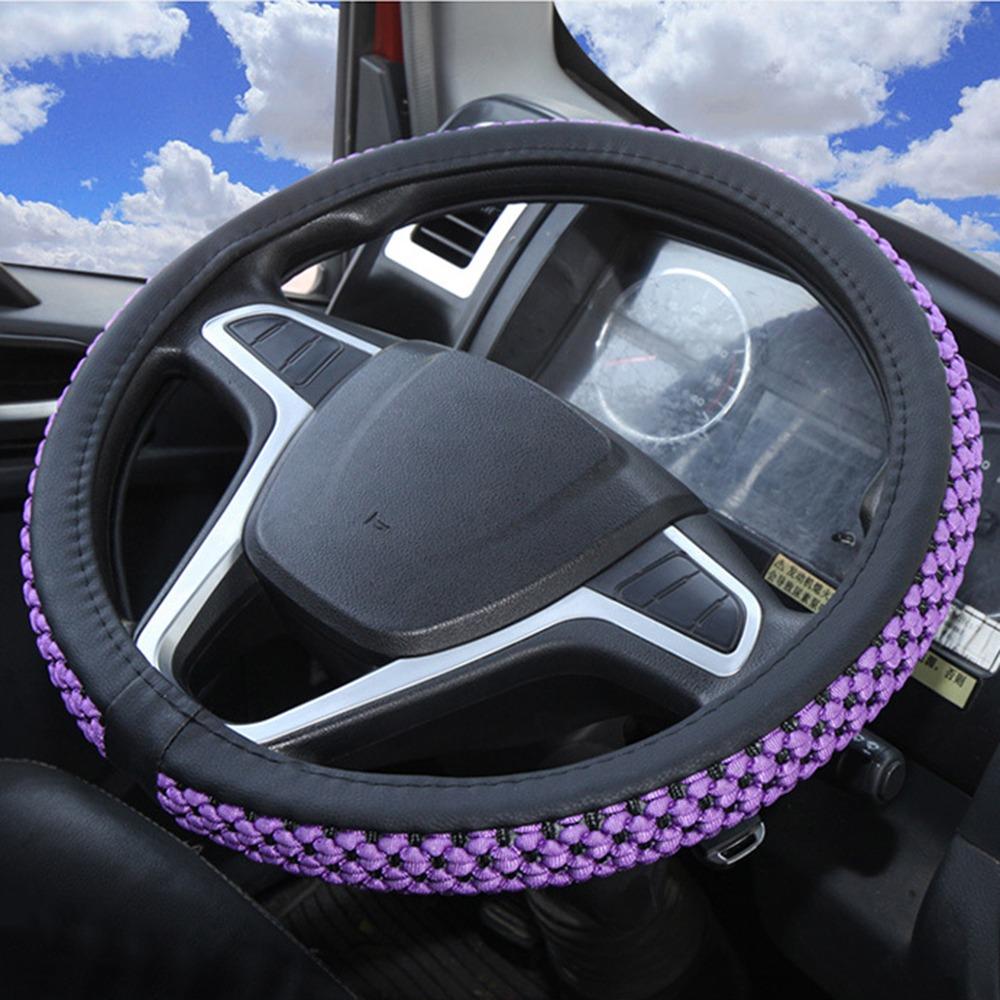 

Elastic Design Car Steering Wheel Cover Non-Slip Ice Silk Steering Wheel Sleeve Truck Use фіолетовий