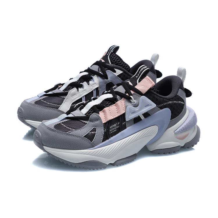New LINING Casual Shoes Women's Low Top Black/Gray AGCQ244-5