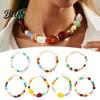 Casual Vacation Necklace Bohemian Necklace Colorful Resin Beaded Choker Retro