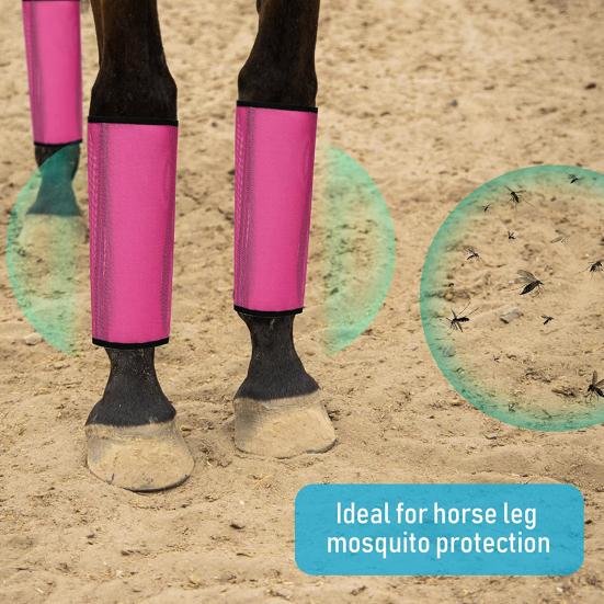 4Pcs Summer Horse Fly Boots Breathable Reduce Stomping Flies Bites Horse Mesh Leg Wrap Adjustable Horse Leg Leggings Guard Protective Cover Horse