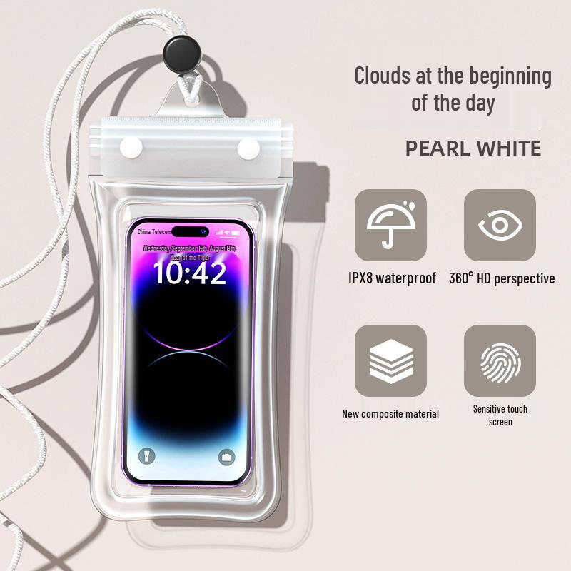 Floating Waterproof Phone Bag with Airbag: Touchscreen Compatible, Transparent, for Swimming, Rafting, Diving, Water Parks, and Photography