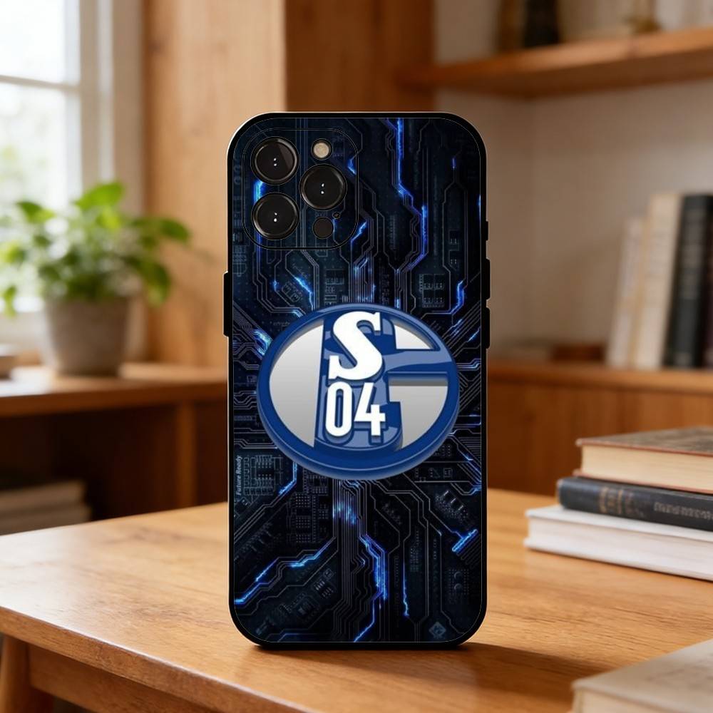 S-Schalke 04 T-Team Colors Sleek Phone Case For iPhone17,16,15,14,13,12Plus,Pro Max,XS,5G Soft Silicone Black Cover