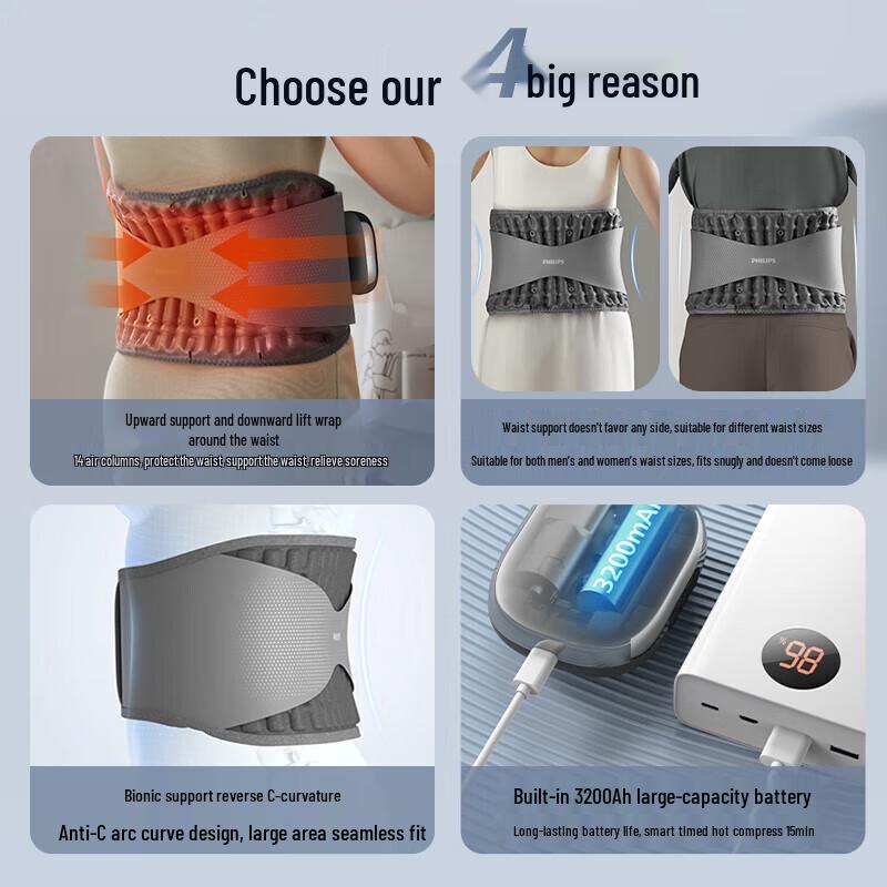 Philips Smart Lumbar Massager with Air Support and Heat