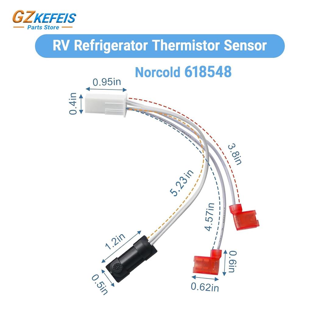 Norcold 618548 RV Refrigerator Replacement Thermistor Assembly Compatible with Models 1200 N61X N62X N64X N81X N82X N84X N610 N611 N621 N622 N641