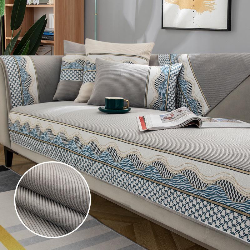 Nordic Einfache Sofa Kissen Vier Jahreszeiten Universal Non-Slip Leder Sofa Abdeckung Chenille High-End Kissen Rückenlehne Handtuch Abdeckung tuch