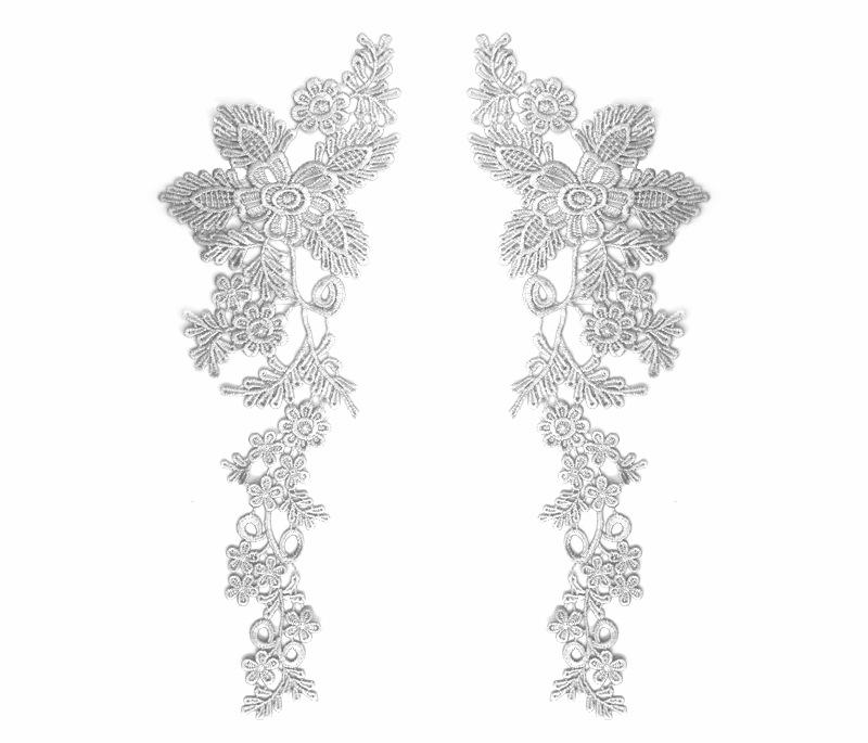 Polyester light embroidery lace symmetrical clothing lace accessories water-soluble hollow embroidery flower strip cloth sticker