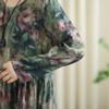 New Vintage Floral Maxi Dress Women Plus Size Oversize Long Sleeve Loose Basic Spring Long Dress