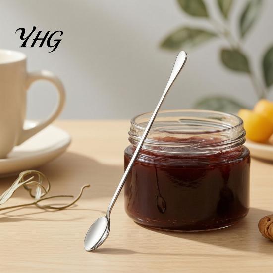 Stainless Steel Stirring Spoons Long Handle Mixing Spoon, Polished Metal Dishwasher Safe Tall Glass Bar Spoon for Cocktails And Coffee Kitchen