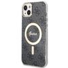 Guess GUBPP14SH4EACSK Case+ Charger Set iPhone 14 / 15 / 13 6.1" black/black hard case 4G Print MagSafe