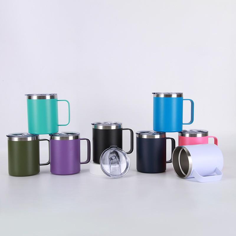 12oz Stainless Steel Vacuum Insulated Travel Mug With Handle Leakproof Coffee Cup Office Home Outdoor Use