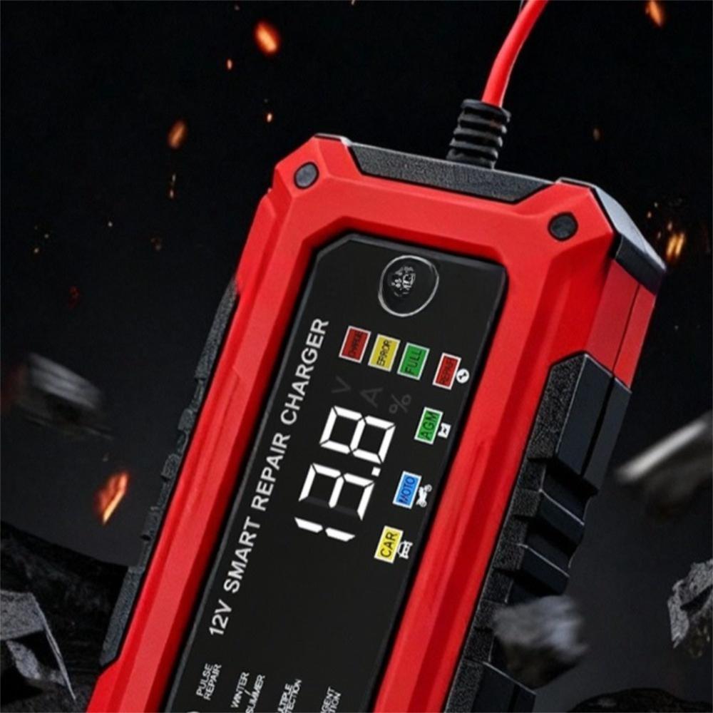 Plastic Intelligent Car Battery Charger 12V 6A Motorcycle Battery Charging Unit Lead-Acid Battery